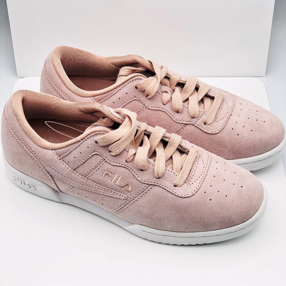 NEW Fila Pink Faux Suede Lace Up Sneakers Size 8
